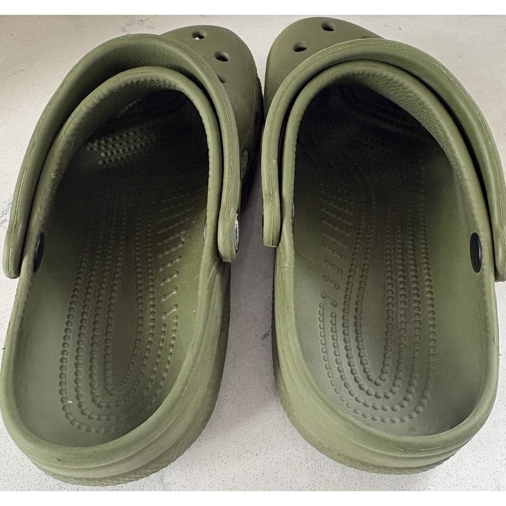 Vintage Crocs Classic Clogs Army Green Made in Canada Unisex Mens 4 Womens 6 - Picture 8 of 9